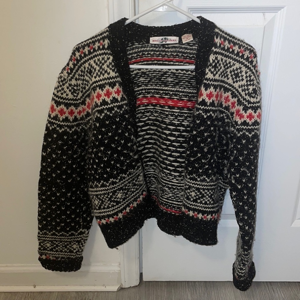 Vintage Boston Traders Sweater 100% Wool Sz Med